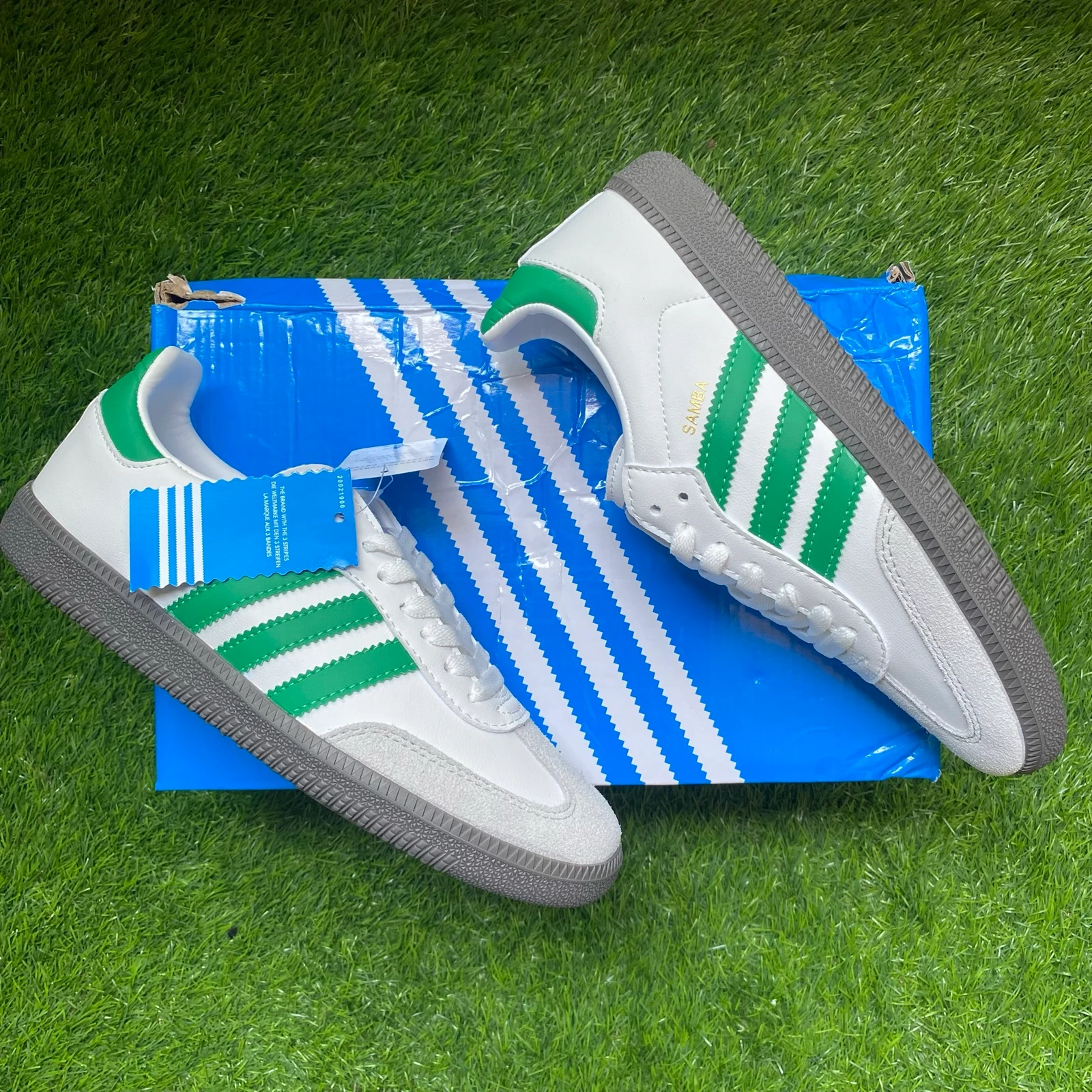 Adidas Samba OG Blancas Verdes | Talla 39 | Nuevas | Con Caja